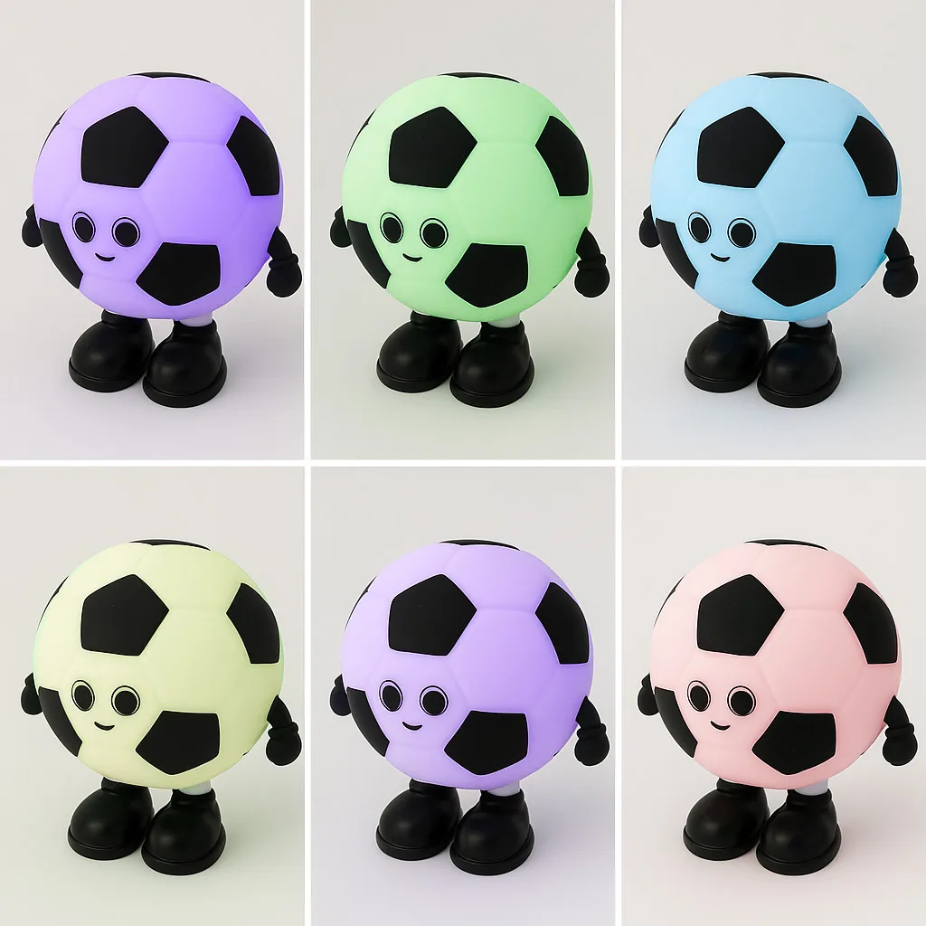 LM0248a-Lámpara infantil Footy – balón clásico con LED RGB Lámpara infantil con forma de balón de fútbol, LED RGB de colores cambiantes, blanca y negra