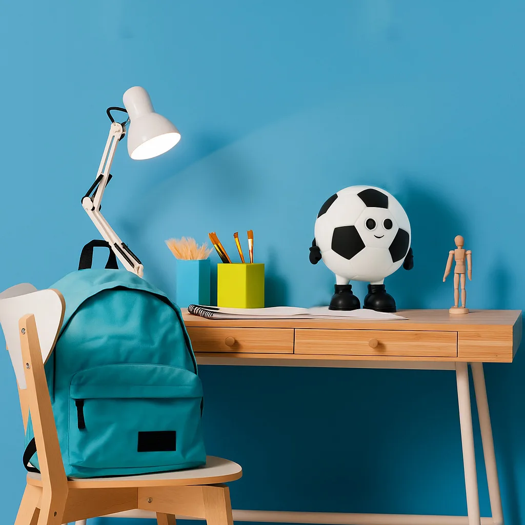 LM0248a-Lámpara infantil Footy – balón clásico con LED RGB Lámpara infantil con forma de balón de fútbol, LED RGB de colores cambiantes, blanca y negra