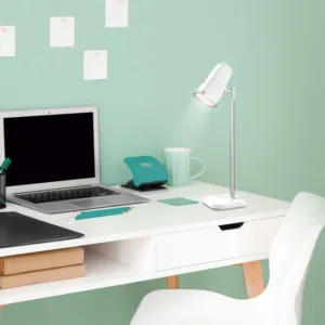 Flexo blanco 3 en 1 con módulo imantado, 6W CCT 3000/4000/6500K regulable y recarga USB