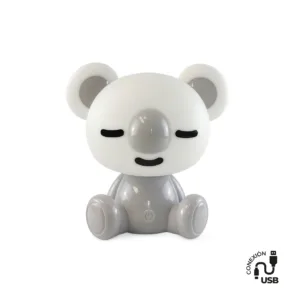 Lámpara infantil con forma de koala blanca y gris, LED 3W 4000K, tres intensidades y batería USB