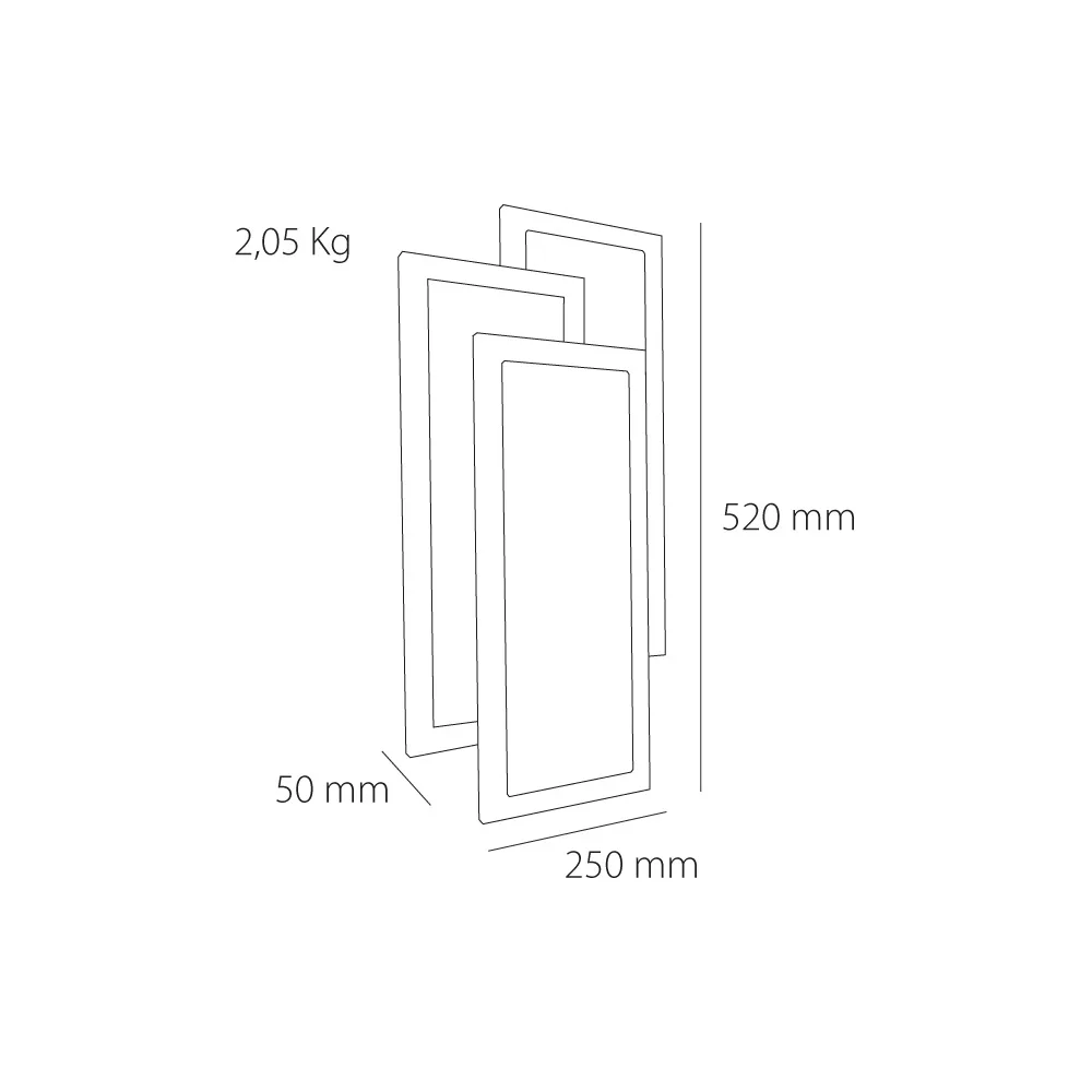 Plafón ORION rectangular – LED regulable con mando (52×25×5 cm) Plafón ORION rectangular con LED regulable e intercambio de color 3500–6500K mediante mando