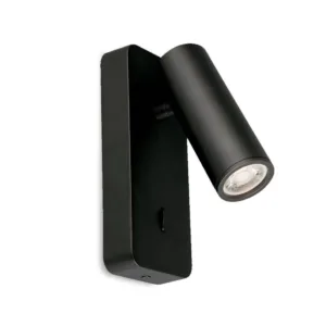 Aplique de lectura NOTTE con interruptor – GU10 mini (blanco, negro, níquel satinado o cuero) 5 Aplique NOTTE de lectura con interruptor – GU10 mini