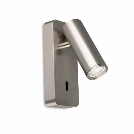 Aplique NOTTE de lectura con interruptor – GU10 mini Aplique de lectura NOTTE con interruptor en la base y casquillo GU10 para bombilla mini, disponible en varios acabados