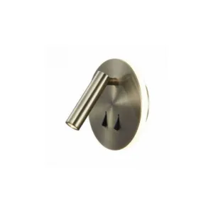 Aplique CAIMAN redondo para cabecero con luz retroiluminada y lector, dos interruptores, LED 3000K