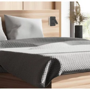 Aplique CAIMAN cuadrado para cabecero con luz retroiluminada y foco lector, dos interruptores, LED 3000K