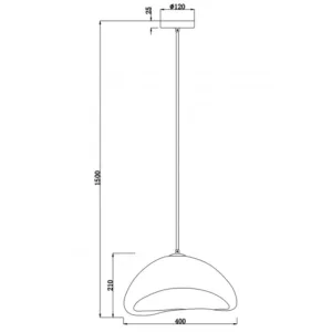 Colgante ONA de polietileno con diseño moderno redondeado y casquillo E27