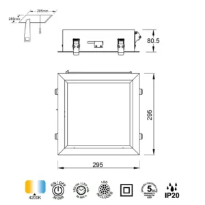 Downlight empotrable BLUESKY efecto claraboya cielo azul con LED 4000K y luz asimétrica
