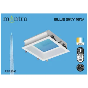 Downlight empotrable BLUESKY efecto claraboya cielo azul con LED 4000K y luz asimétrica