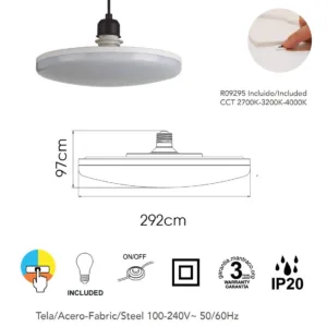 Lámpara de pie RUTI negra mate con brazo articulado, contrapeso deslizante y pantalla crema o gris, con bombilla E27 incluida