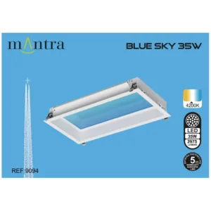 Downlight empotrable BLUESKY efecto claraboya cielo azul con LED 4000K y luz asimétrica