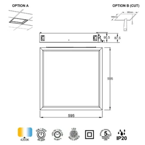 Downlight empotrable BLUESKY efecto claraboya cielo azul con LED 4000K y luz asimétrica