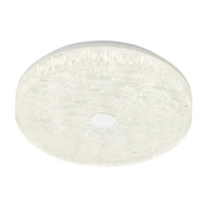 Plafón de techo FROZEN blanco/transparente efecto hielo con LED integrado y mando regulable CCT