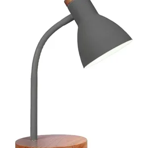 Flexo NORDIC de metal con base de madera y cabezal orientable, casquillo E27