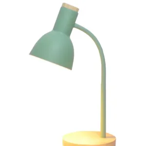 Flexo NORDIC de metal con base de madera y cabezal orientable, casquillo E27