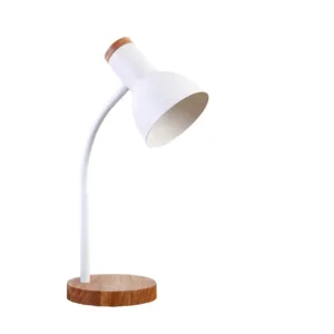 Flexo NORDIC de metal con base de madera y cabezal orientable, casquillo E27