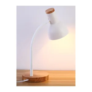 Flexo NORDIC de metal con base de madera y cabezal orientable, casquillo E27