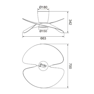 Ventilador de techo ONA – Diseño orgánico, LED regulable 3000–5000K y mando LCD (blanco, blanco-madera o negro-madera) 19 Ventilador de techo ONA – LED regulable y diseño orgánico