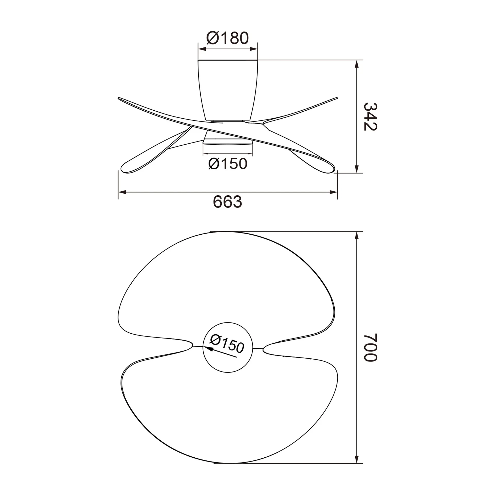 Ventilador de techo ONA – LED regulable y diseño orgánico Ventilador de techo ONA – LED regulable y diseño orgánico
