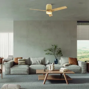 Ventilador de techo Cerámica 122 cm en blanco o beige madera con LED regulable y 6 velocidades