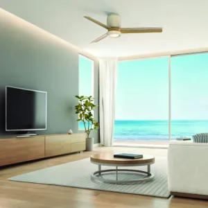 Ventilador de techo Cerámica 122 cm en blanco o beige madera con LED regulable y 6 velocidades