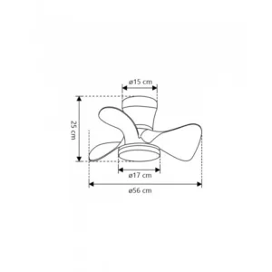 Ventilador de techo SIUX con 3 aspas tipo hélice, luz LED regulable y 6 velocidades