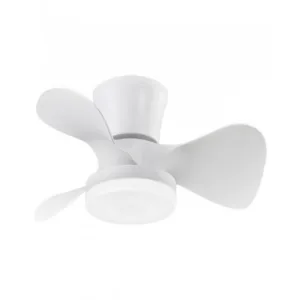 Ventilador de techo SIUX blanco con 3 aspas tipo hélice, luz LED regulable y 6 velocidades