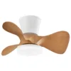Ventilador de techo SIUX blanco-madera con 3 aspas tipo hélice, luz LED regulable y 6 velocidades