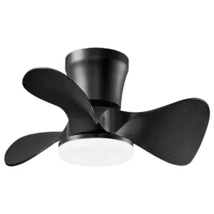 Ventilador de techo SIUX negro con 3 aspas tipo hélice, luz LED regulable y 6 velocidades